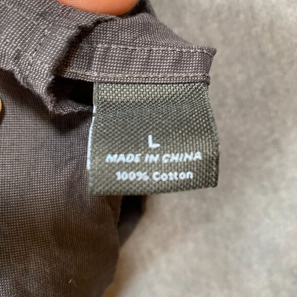 Marc Anthony Slim Fit Long Sleeve Button-Up Shirt Cotton Charcoal Gray Mens L - Picture 6 of 11